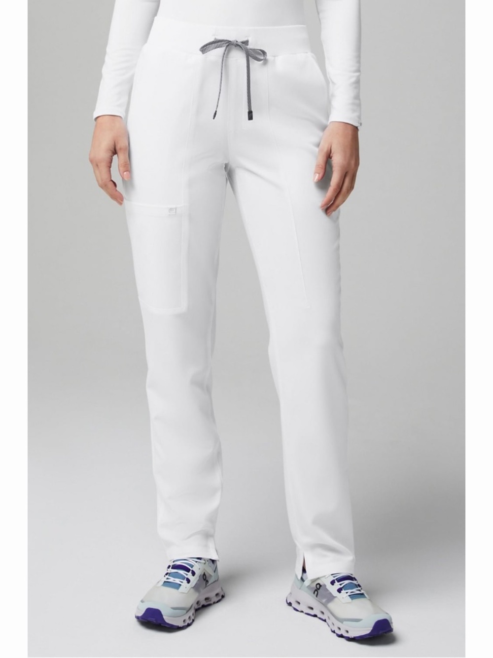 Fabletics White Scrub Pants Straight Leg Medical Scrubs Size M NWOT